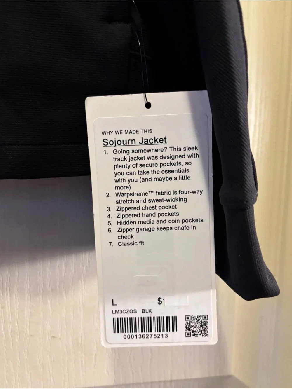 Lululemon Men’s “Sojourn” Jacket (L) *NEW FOR FALL/WINTER*